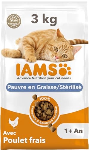 Croquettes IAMS Chat Stérilisé Contrôle du Poids 3 kg