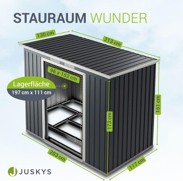 Abri de Jardin Métal Juskys 4m³ - Stockage Optimal