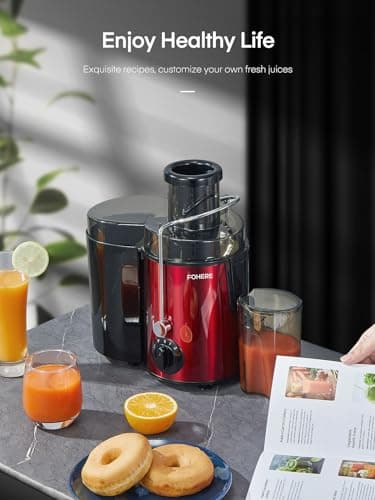 FOHERE 400W Centrifugeuse Jus 3V Rouge