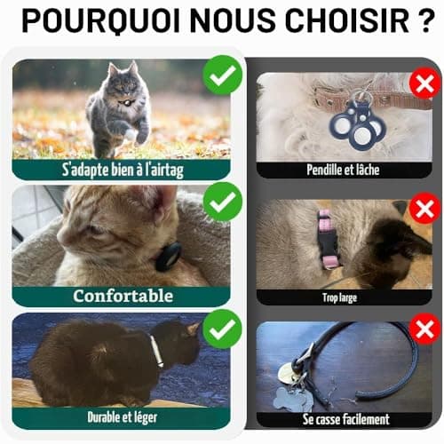 Collier chat Dgerp collar-01 étui AirTag et boucle sûre