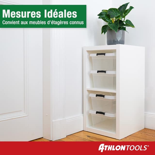 Boîtes de Rangement Empilables 12,5L - Lot de 4