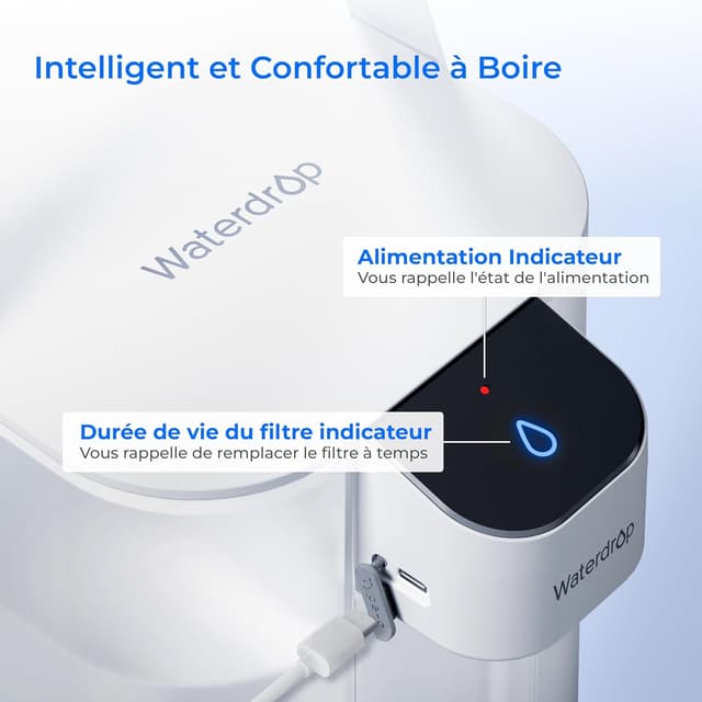 Carafe Filtrante Waterdrop 3.5L - Eau Pure Instantanée