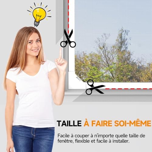 Moustiquaire Fenêtre OWYR 130x150 cm Fibre de Verre