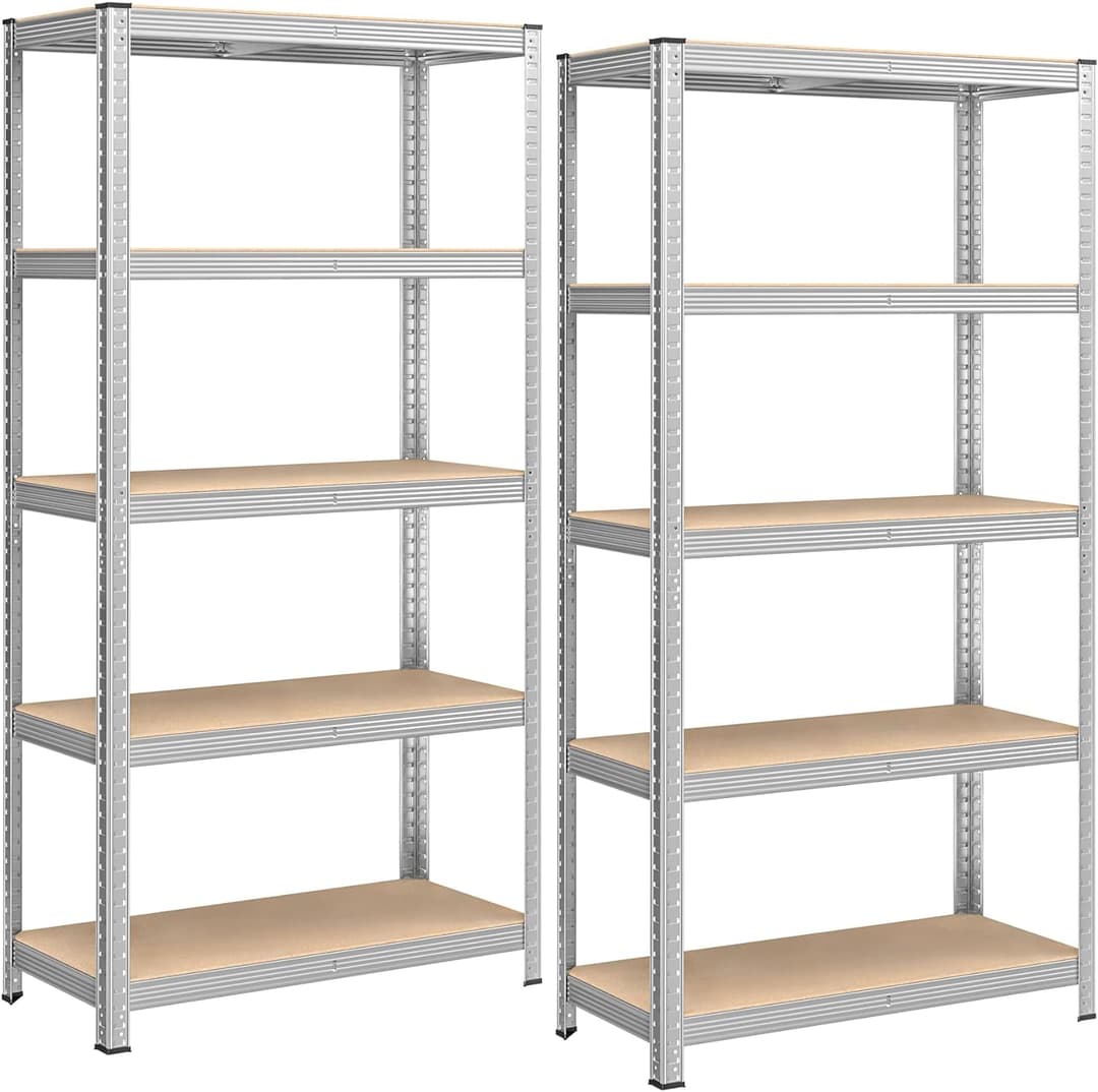 Lot de 2 Étagères SONGMICS - Rangement Industriel 5 Niveaux