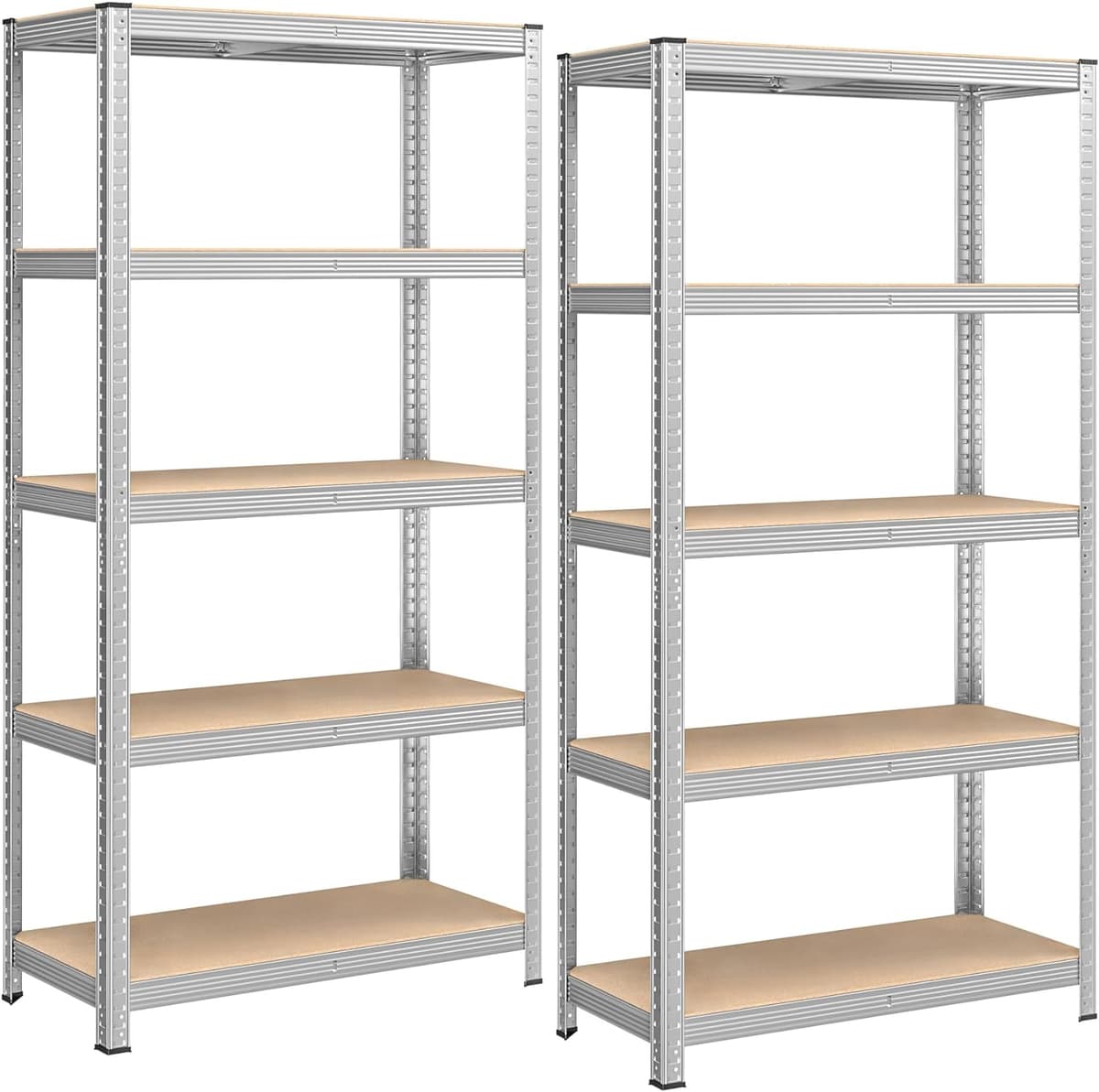 Lot de 2 Étagères SONGMICS - Rangement Industriel 5 Niveaux