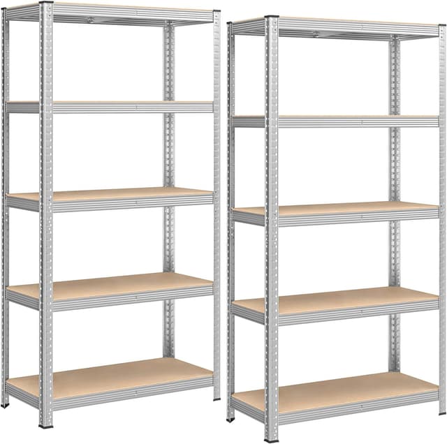 Lot de 2 Étagères SONGMICS - Rangement Industriel 5 Niveaux