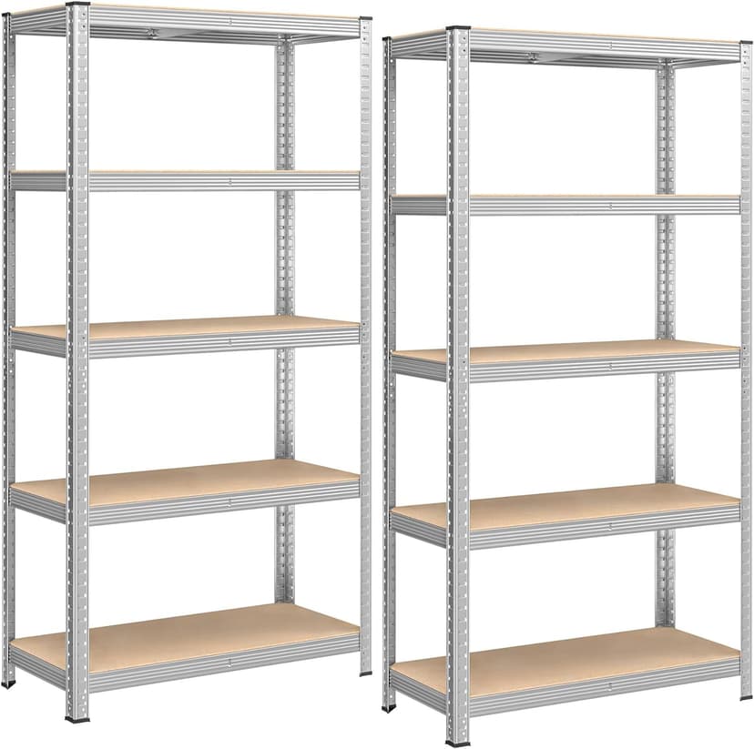 Lot de 2 Étagères SONGMICS - Rangement Industriel 5 Niveaux