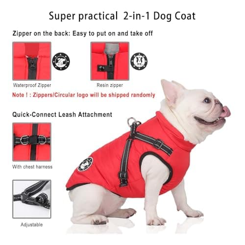 Manteau d'hiver LUOWAN à harnais intégré pour chien
