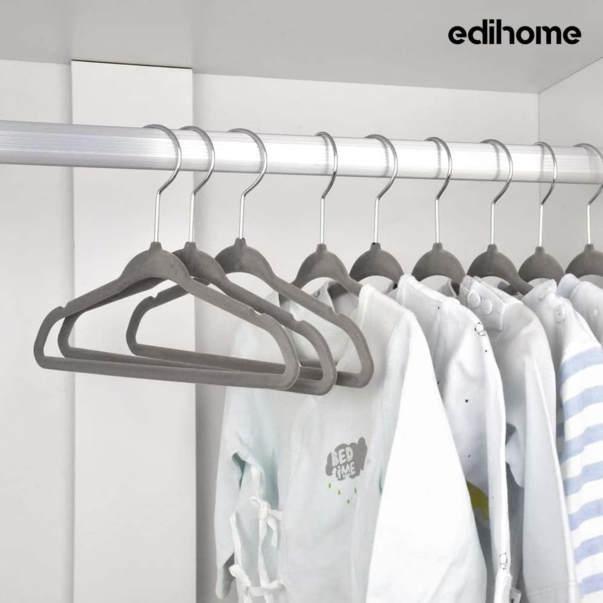 Ediesi Cintres Velours 50 Unités - Gris