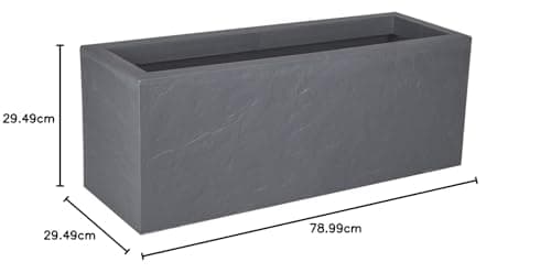 VolcaniaUp 57 L Jardiniere Gris Galet Deco Pierre