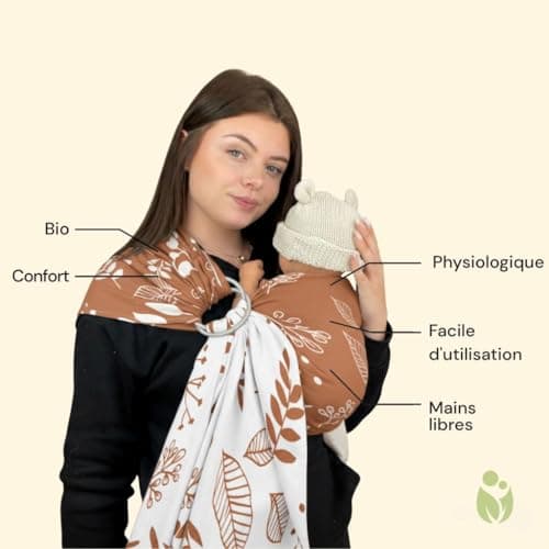 Ring Sling Naturioù Jacquard Coton Sans Nœud
