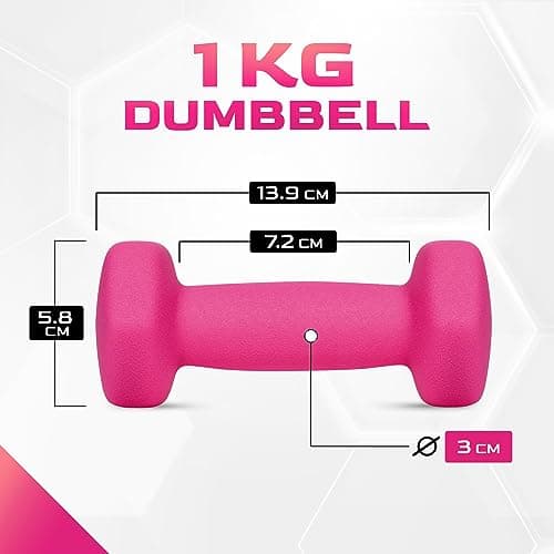 Yes4All Haltères 1 kg Rose Néoprène