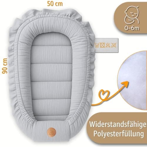 Mousseline reducteur lit bebe 90x50 gris