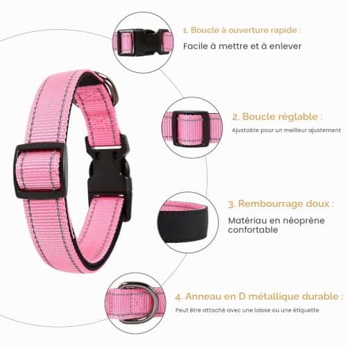 Collier HEELE néoprène rembourré XS chiot 20-30 cm