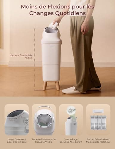 Poubelle à couches Momcozy Triple Joint 22 L