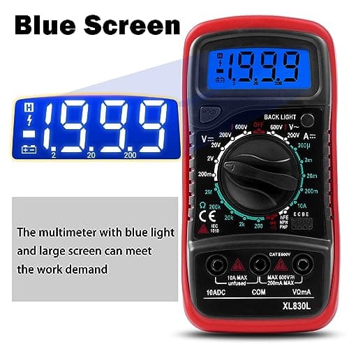 Multimètre Aeyytoe Numérique Portable LCD Bleu CA/CC