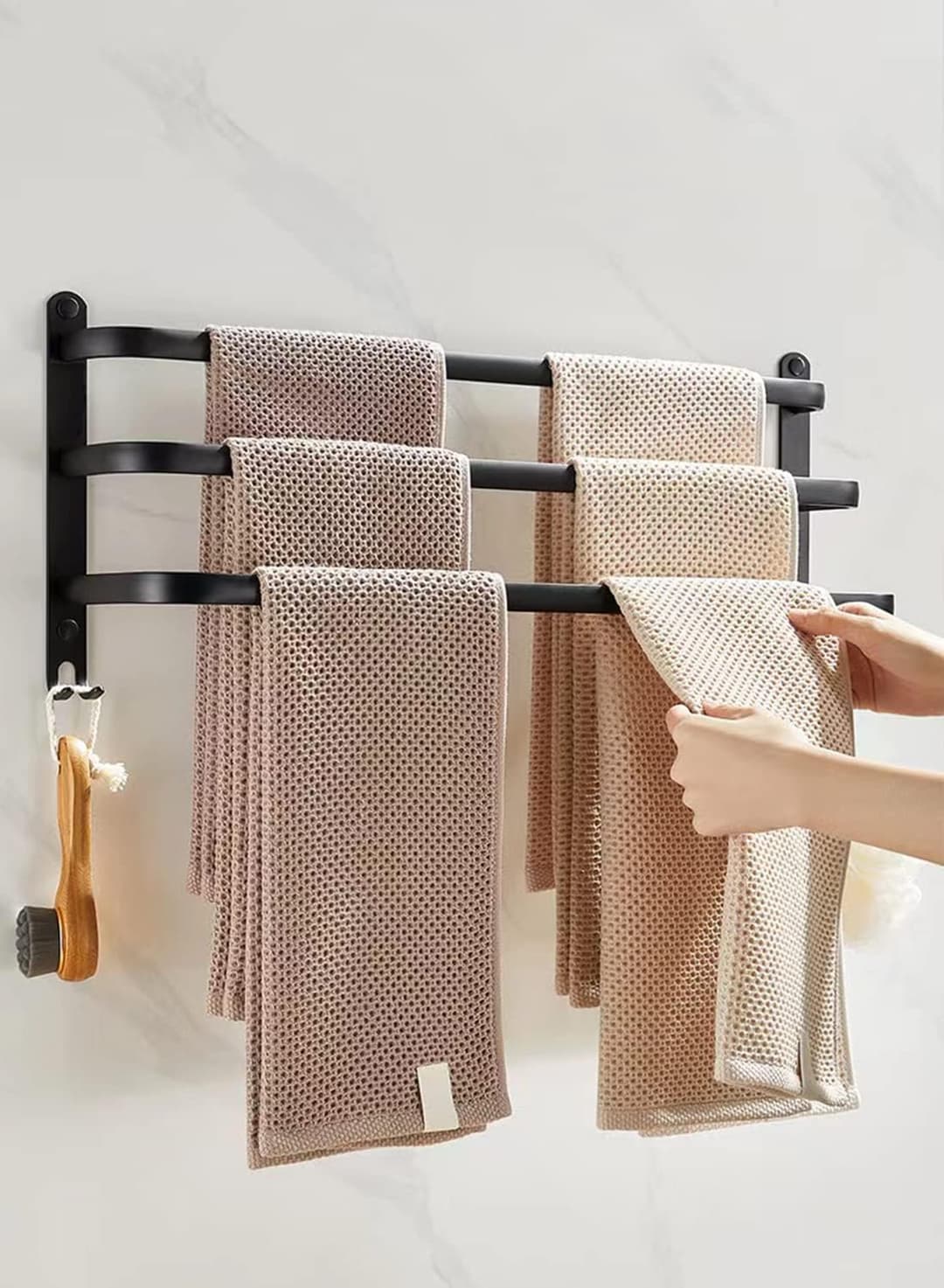 Porte-Serviettes Mural - Salle de Bain - 80cm - Ruhetfam