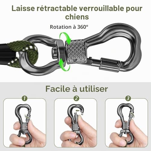 Longe X XBEN 10 m corde 8 mm à mousqueton verrouillable