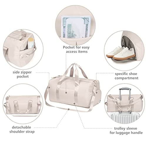 MABROUC Sac Sport Femme Beige