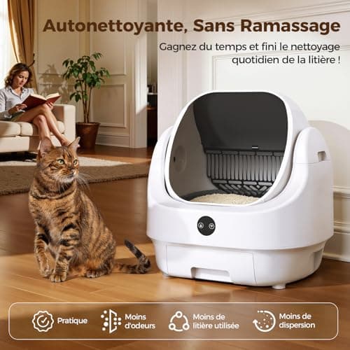 Litière Autonettoyante Ellenpent Ouverte Nettoyage Profond