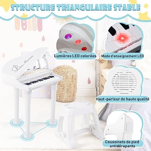 Piano jouet Dreamade 31 touches avec tabouret et micro
