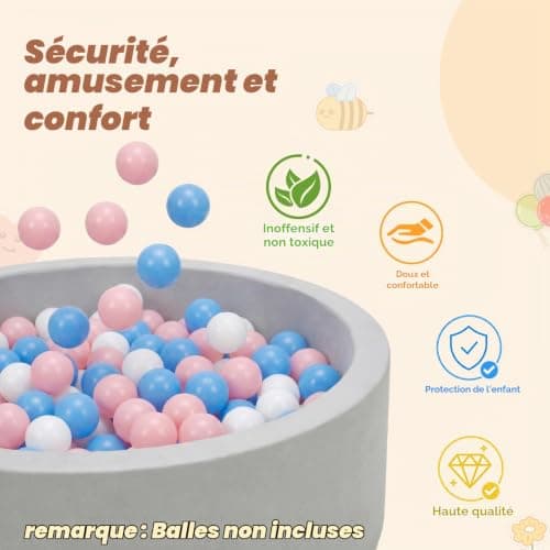 Piscine à balles mousse Wilwolfer 1U-10KY-MQ02 sans balles