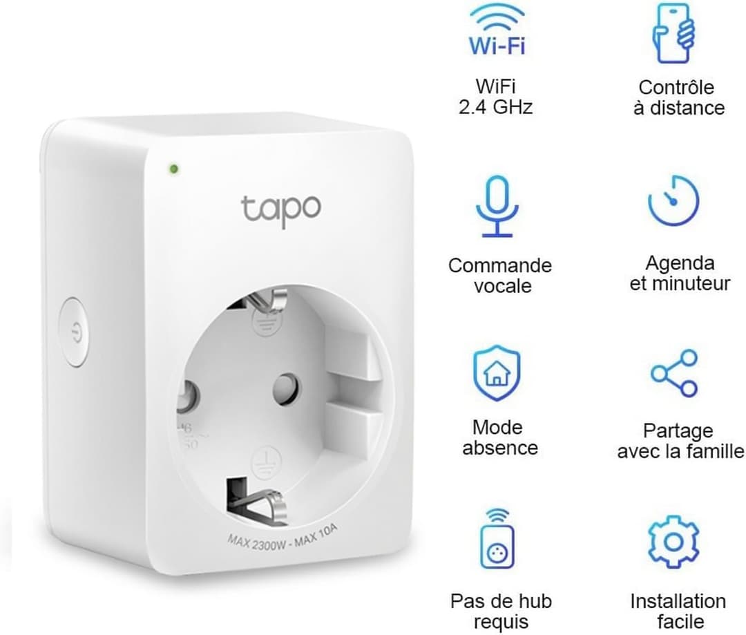 Pack 4 Prises Connectées WiFi Tapo P100 - Contrôle Intelligent