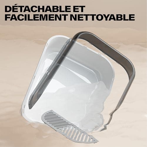Bac à litière semi-ouvert PawnTech 51 cm Noir Sidéral