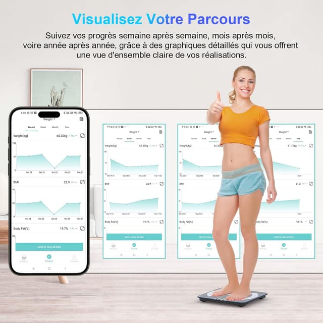 Balance Connectée Healthkeep - Pèse-Personne Intelligente