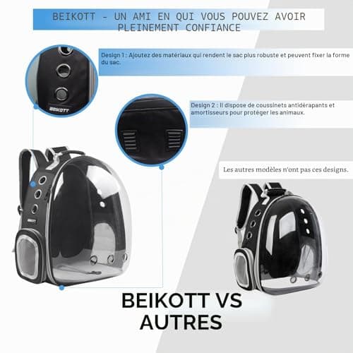 Sac à dos chat BEIKOTT Capsule-BK coque transparente