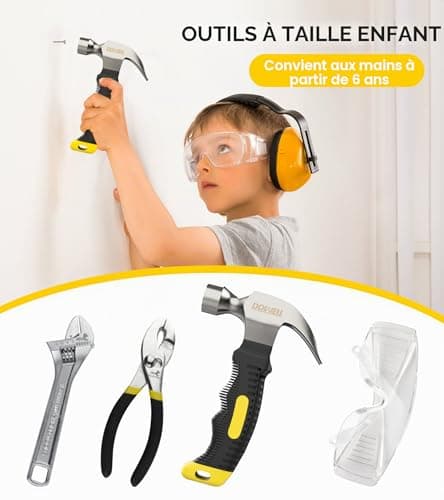 Kit 11 vrais outils métal enfant DOWELL HY090105