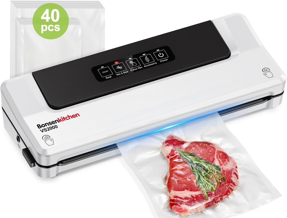 Machine Sous Vide Bonsenkitchen: Conservation Optimale des Aliments Blanche