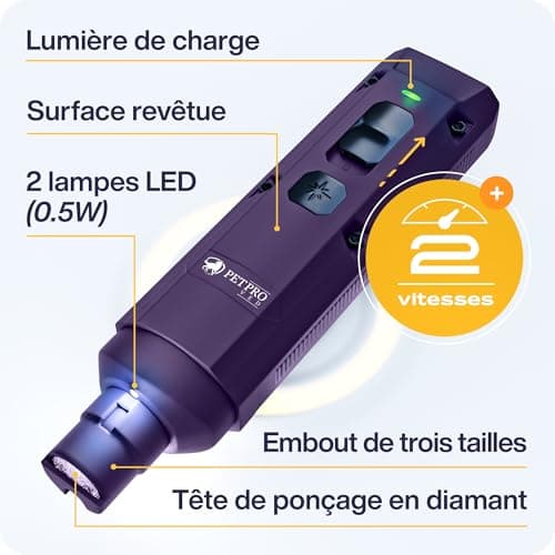 Lime à griffes électrique PETPROVED sans fil violette