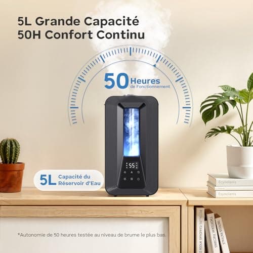 Humidificateur AROEVE 5L Hygrostat Silencieux Chambre