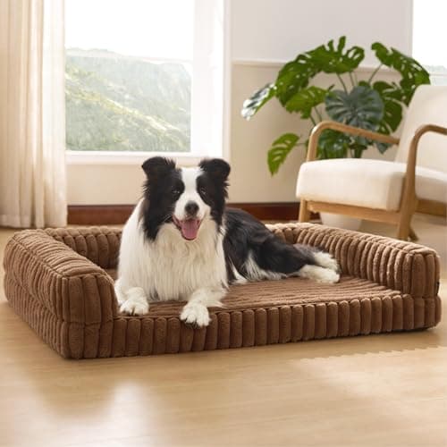 Panier Bedsure Orthopédique 89x64 Velours Côtelé
