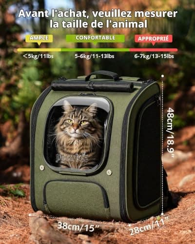Sac à Dos Chat Pecute Bulle XXL Vert 48 cm