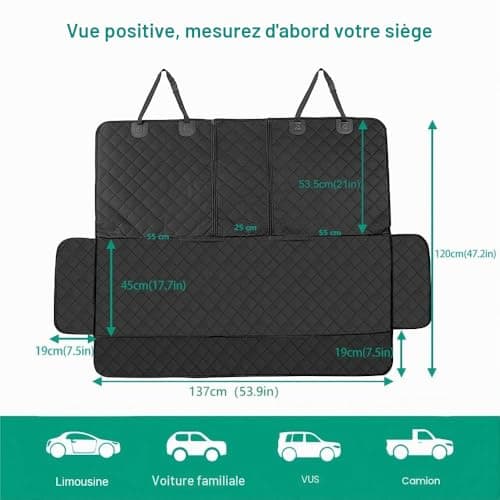 Housse de banquette ANOSOSPECIAL pour chien, noire