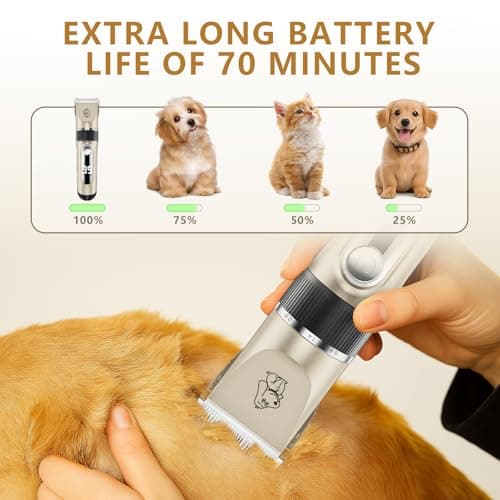 Tondeuse Chien NWOUIIAY IPX7 Sans Fil Lame Céramique