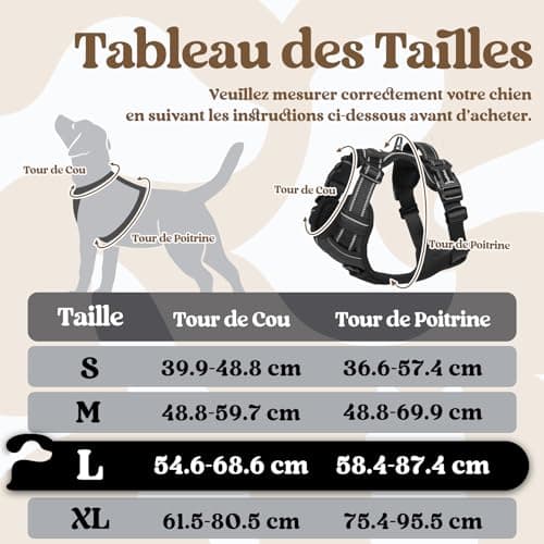 Harnais rabbitgoo 3 Boucles Anti-Traction - Taille L