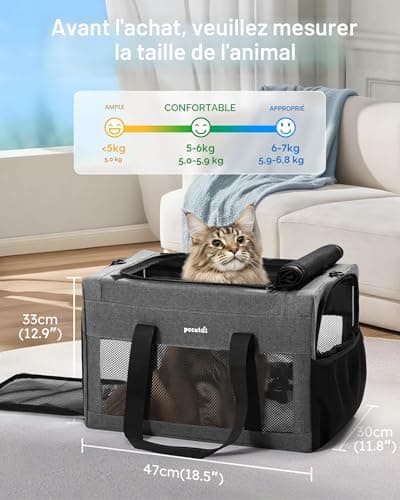 Sac de Transport Chat XL Pecute Cadre Acier Pliable