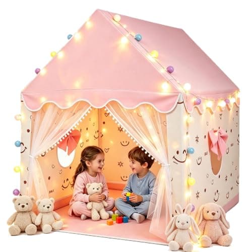 Tente de jeu enfant eSynic XL-Pink003 LED armature métal