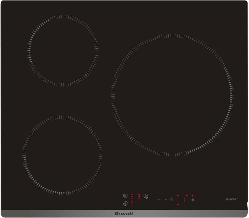 Brandt - BPI6315B - Plaque Induction - Table de Cuisson Encastrable - Noir - 3 Foyers - 7200W