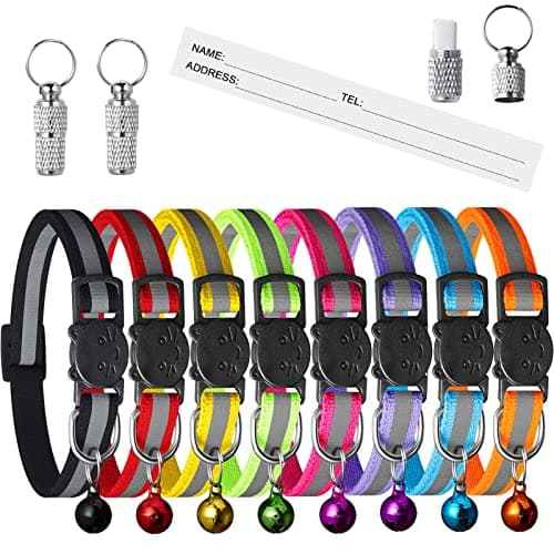 Collier chat Extodry ZPG-050, lot de 8 boucle clip