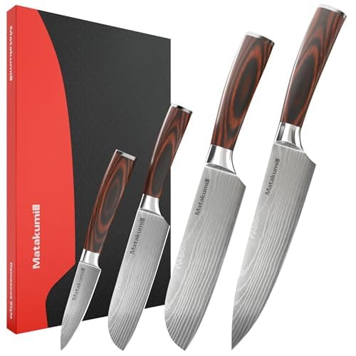 Set 4 couteaux de cuisine Matakumi damas gravé