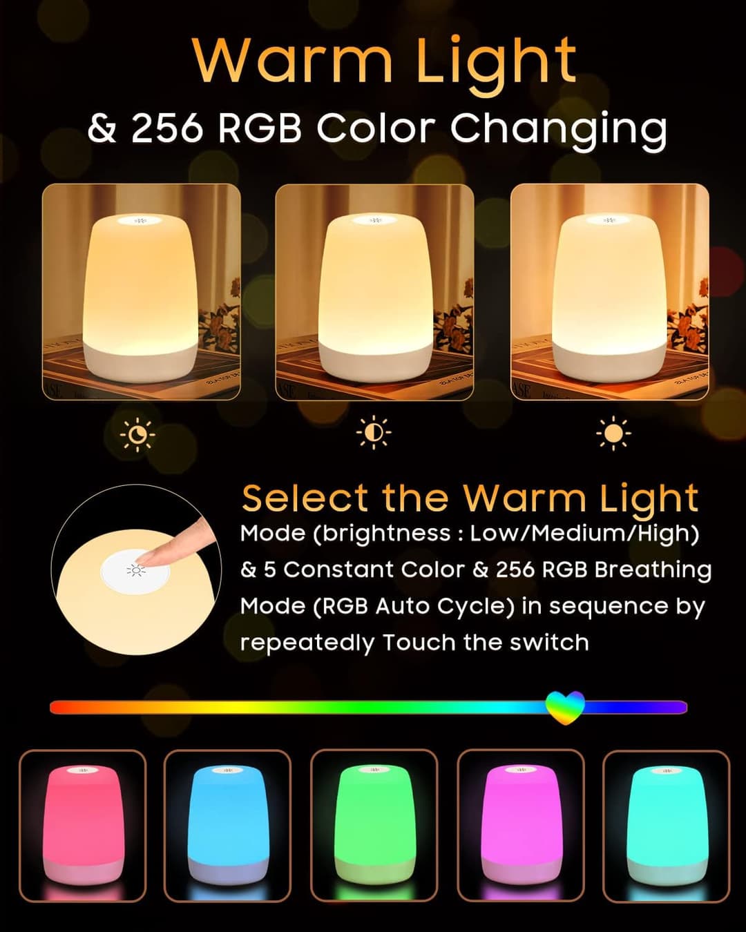 Veilleuse Enfant FOMYHEARD: Lampe LED Tactile Dimmable