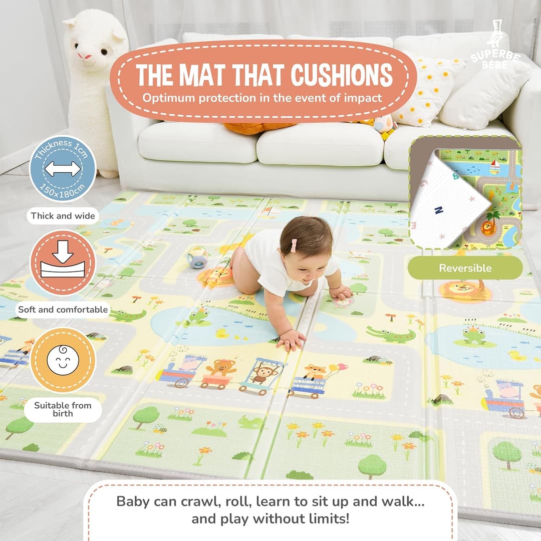 Tapis Jeu Enfant XXL Mousse Epais - Superbe Bébé