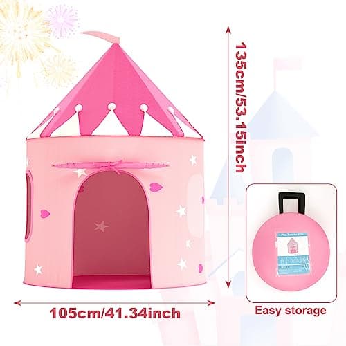 Tente château KORIMEFA rose à mâts fibre de verre