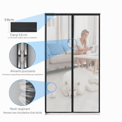 Moustiquaire Magnétique Berssen Porte 120x220 cm