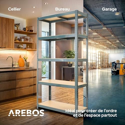 AREBOS Rayonnage Charges Lourdes 180x90x40 cm