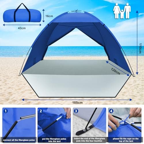 Tente de Plage Wovoka 1-3 Personnes Anti-UV